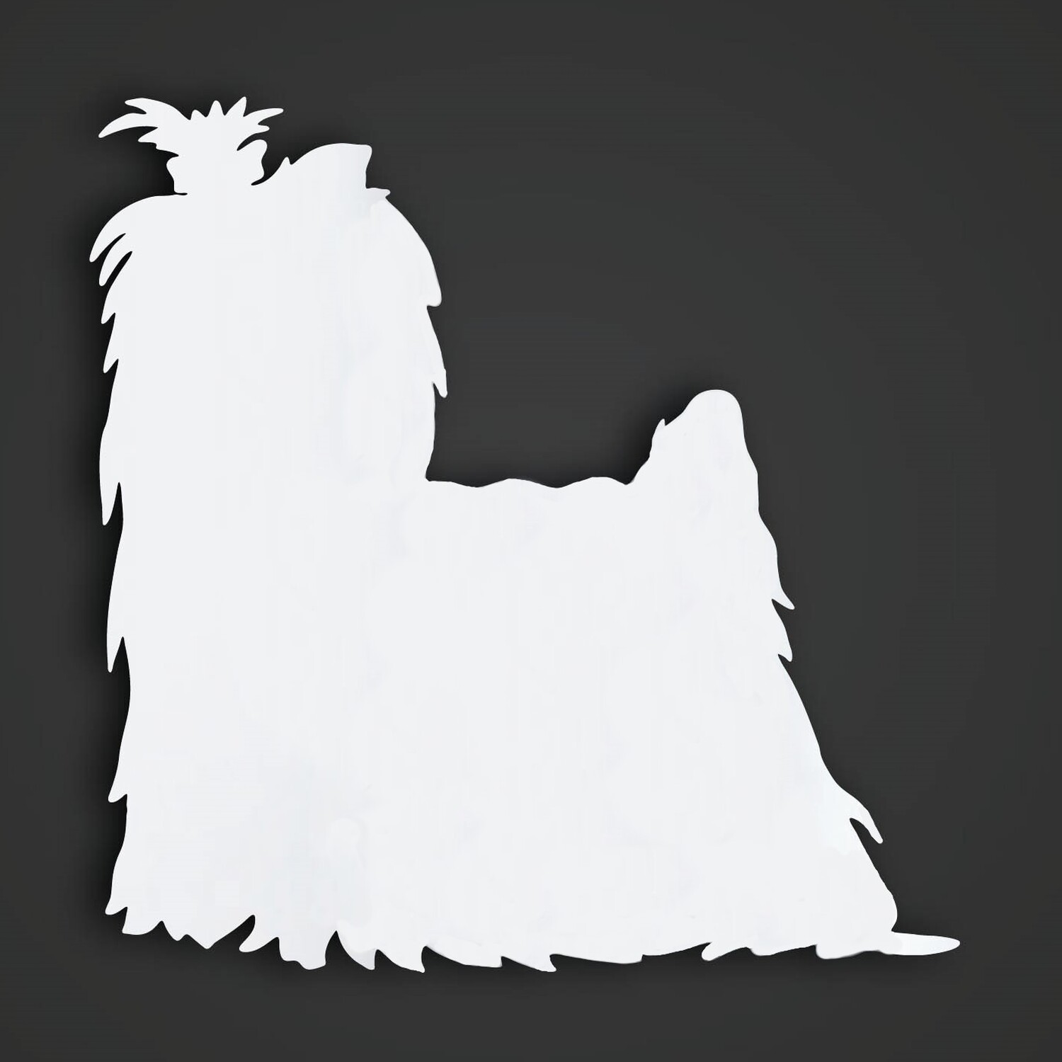 Yorkshire Terrier Style 2 Silver Acrylic Mirror - Silver