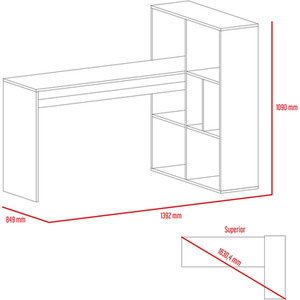 Harvard corner desk with bookcase