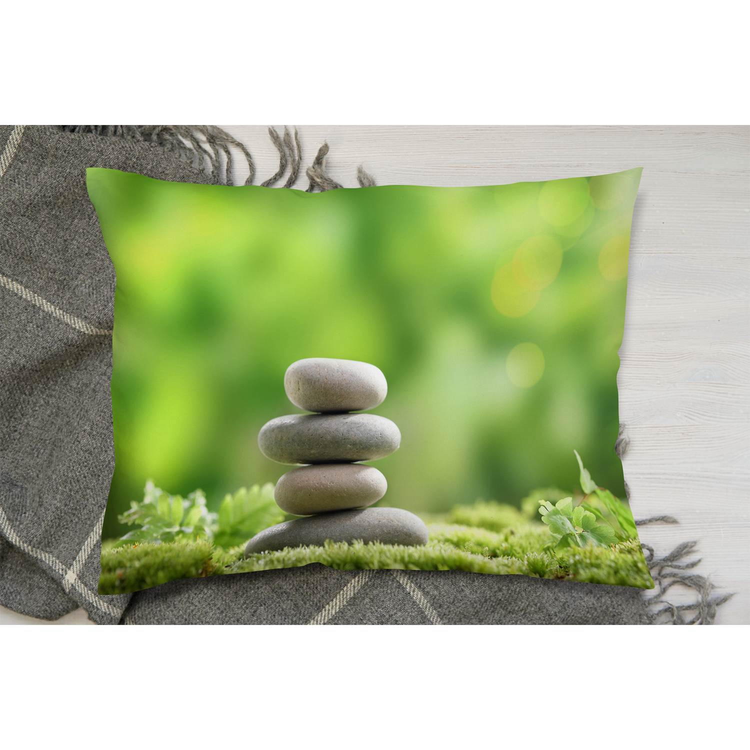 Rock Garden Stones Cushion - Green