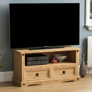 Corona 2 Drawer Flat Screen TV Unit - Pine