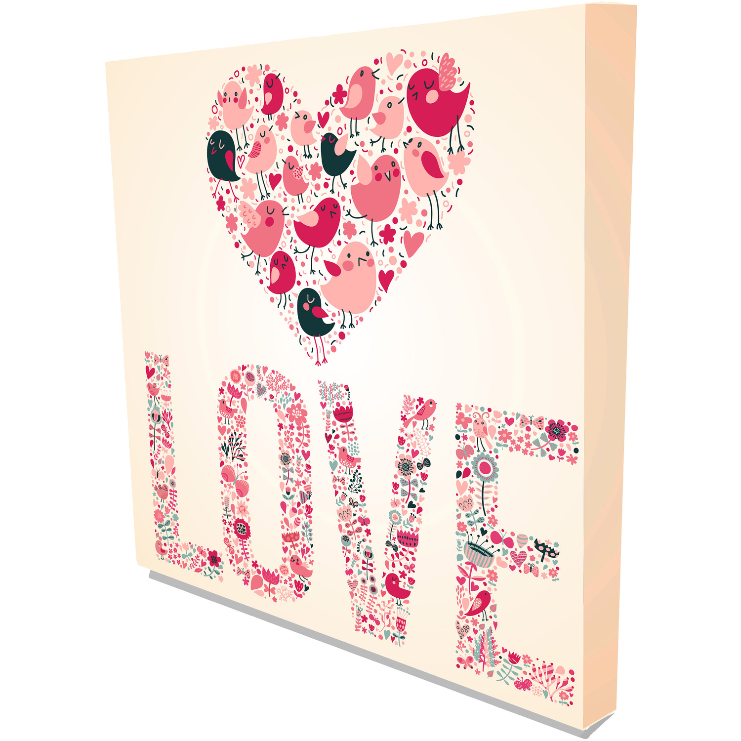 'Concept Romantic' Graphic Art on Canvas - Red / 77cm / 101cm