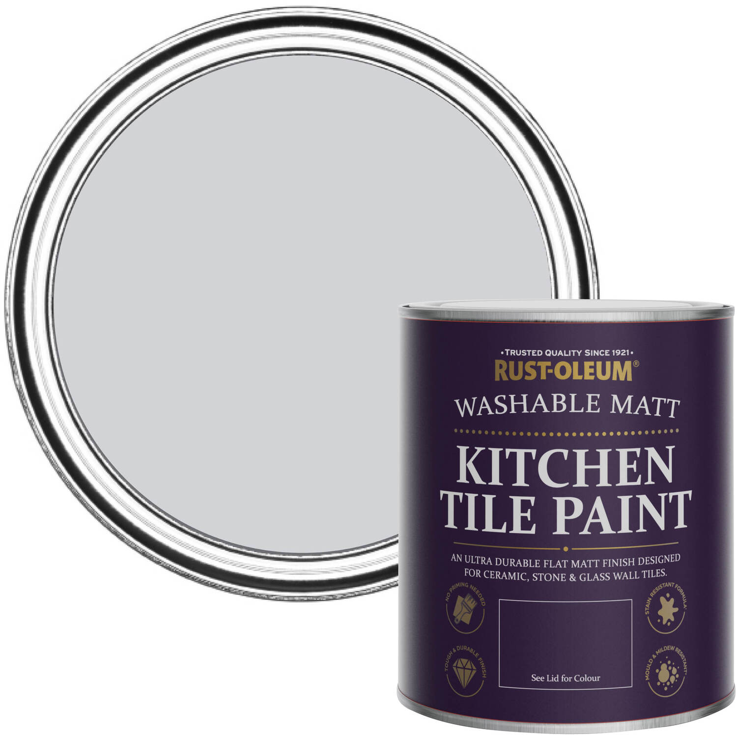 Rust-Oleum Kitchen Tile Paint Matt - Lilac Rhapsody 750ml -  grey
