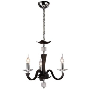 Nardini Ceiling Pendant Chandelier Chrome, Dark Brown Faux Leather, Crystal