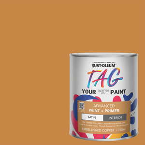 Rust-Oleum Tag Paint in Satin Finish - Embellished Copper 750ml