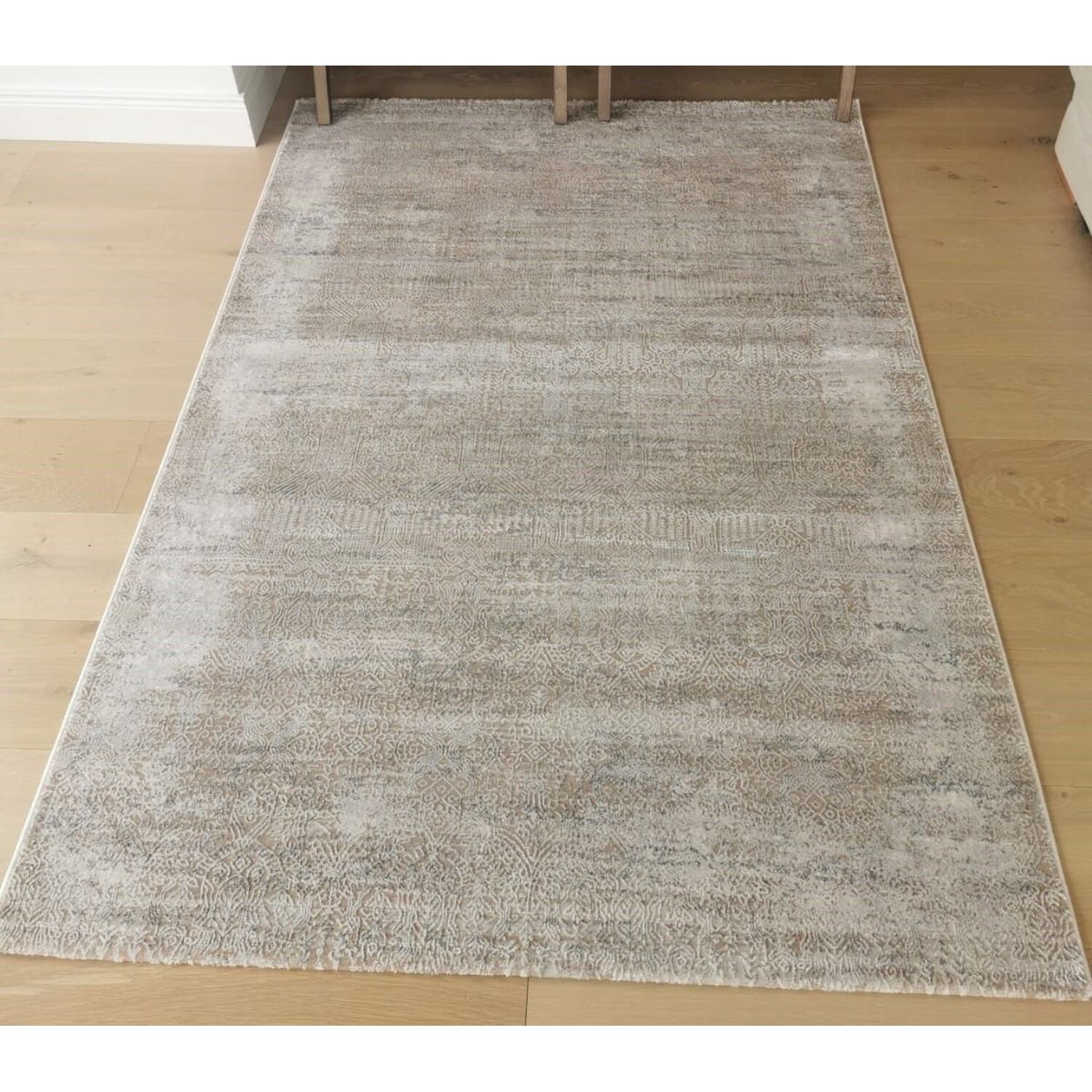 The Rug Wholesaler - Beige Soft Shaggy Abstract Living Room Rugs - Transitional - Neutral / 66cm / 3kg thumbnail
