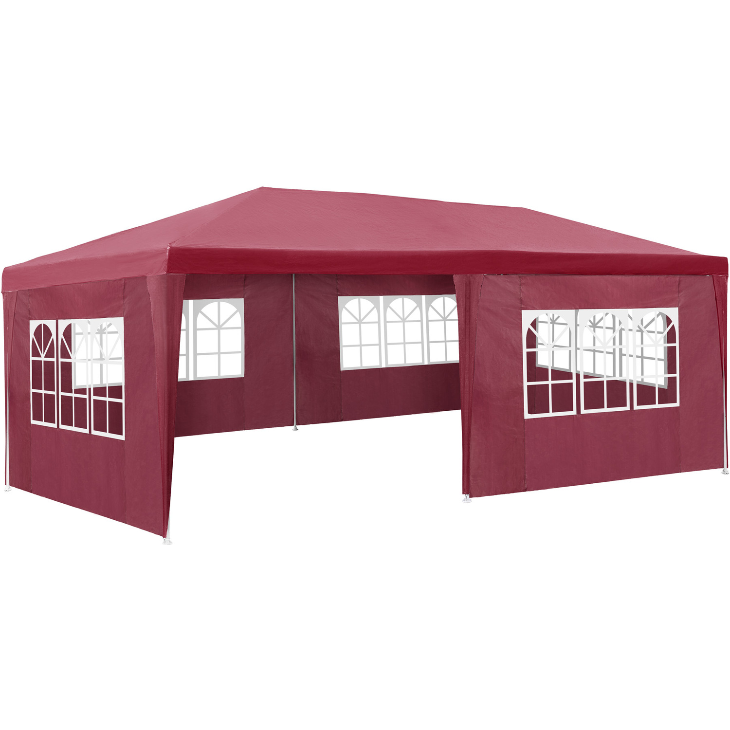 TECTAKE - Gazebo 6x3m With 5 Side Panels - Red thumbnail