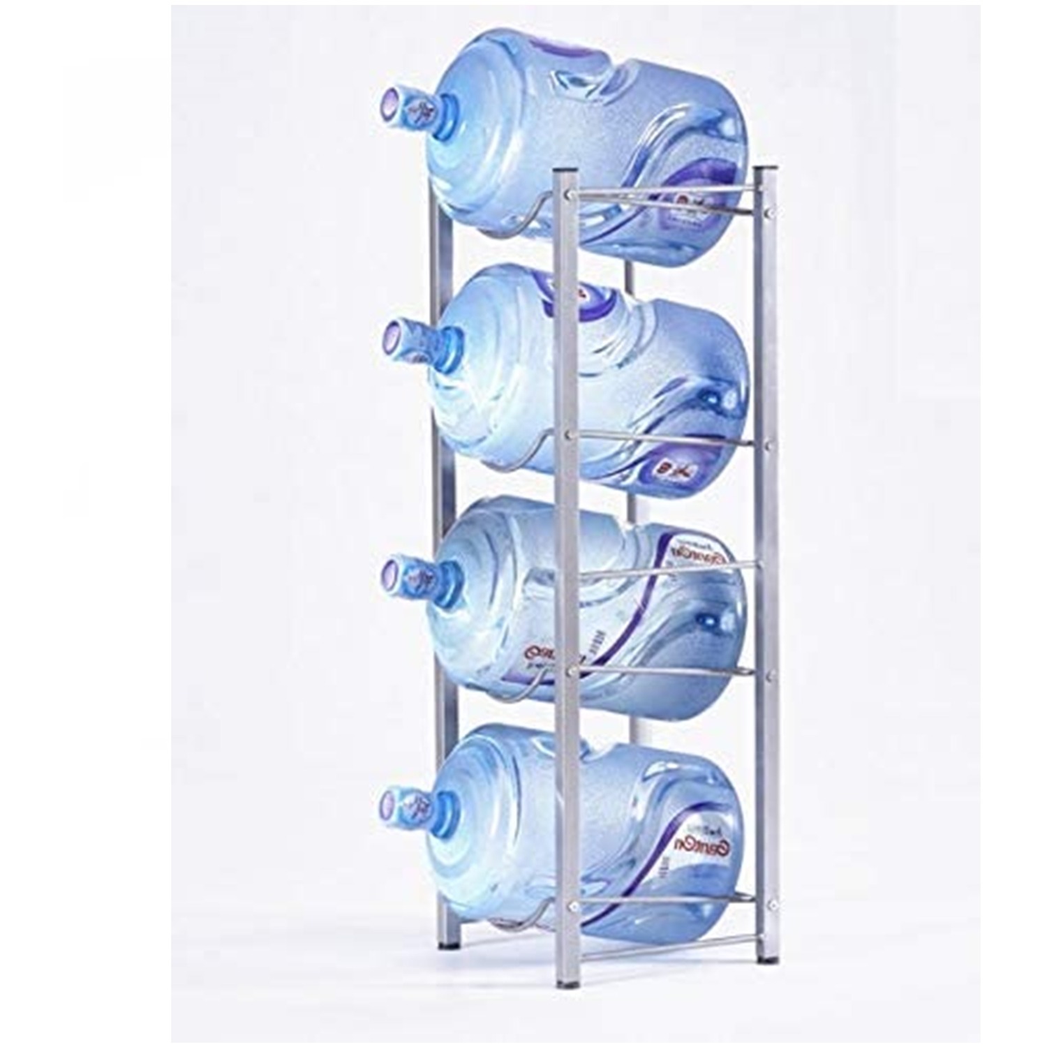 4 Tier Water Cooler 4 Bottle Rack Double Layer Storage Heavy Duty