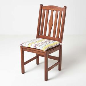 Osaka Green Stripe Cotton Seat Pad with Button Straps