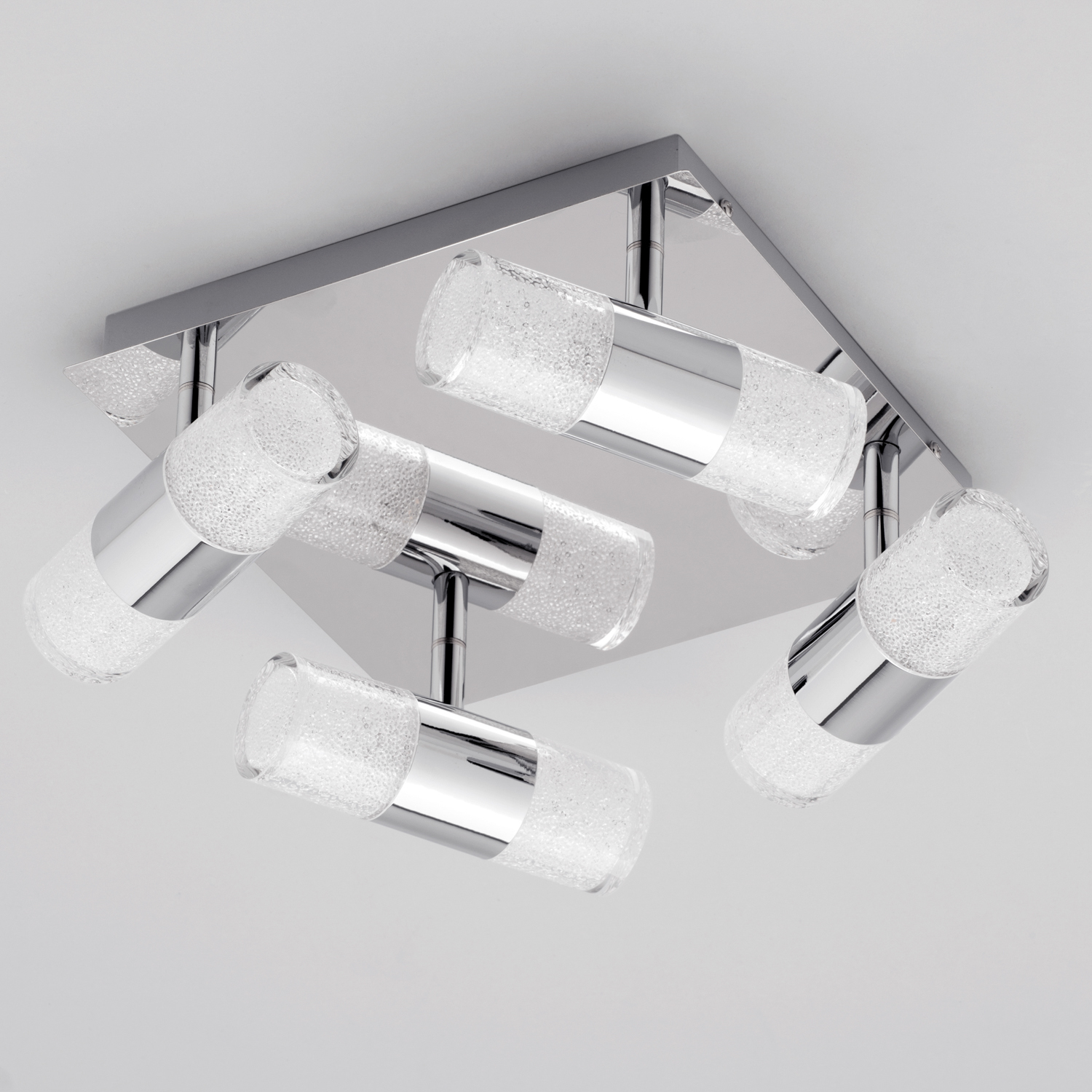 Settle Bathroom Led Flush Ceiling Spotlight Plate - Chrome