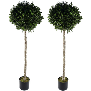 Pair of Buxus Ball Artificial Tree UV Resistant Outdoor Topiary