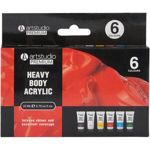 6 Piece Heavy Body Acrylic Paints