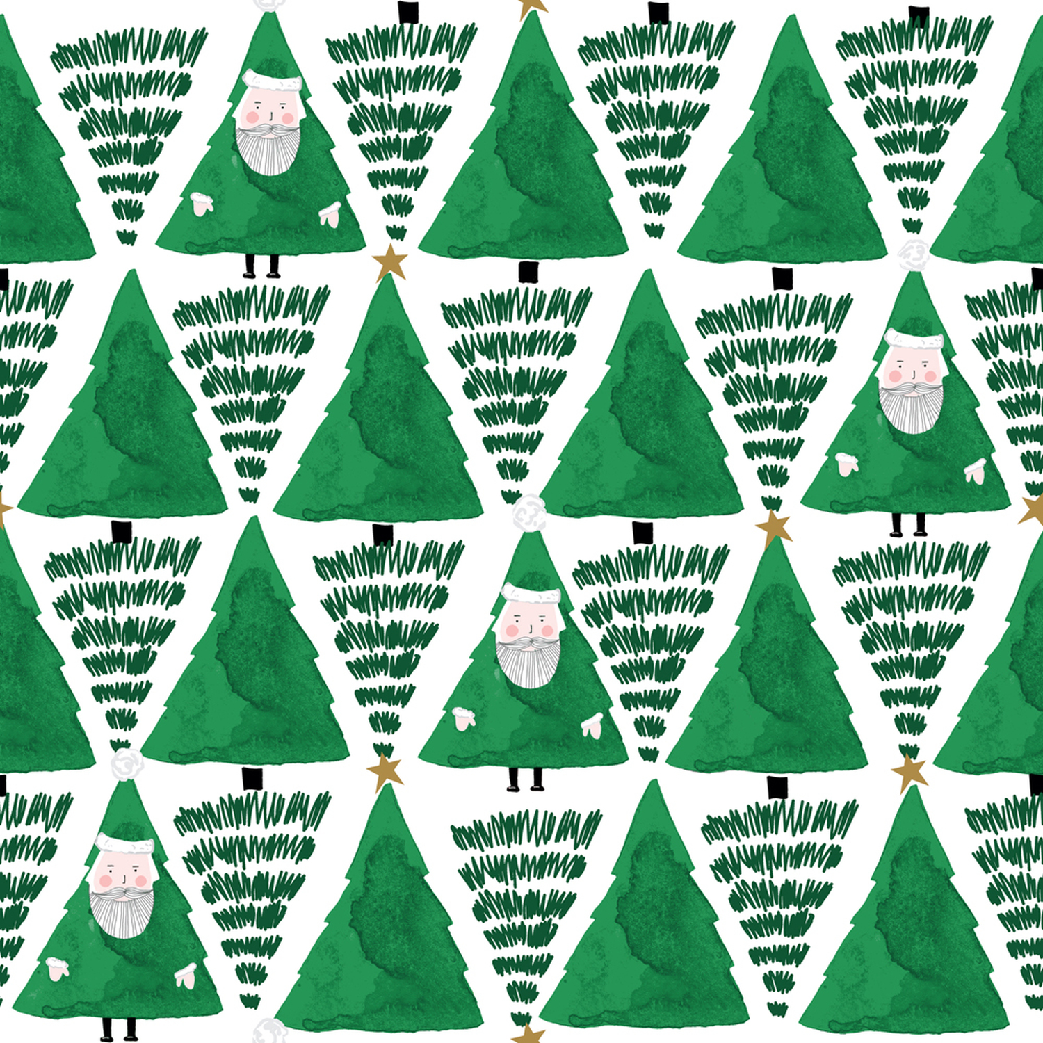 Hide And Seek Santa Christmas Duvet Cover Set - Green Single