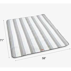 White / 180cm Picnic Blanket with Faux Leather Carry Handle shot 5183697