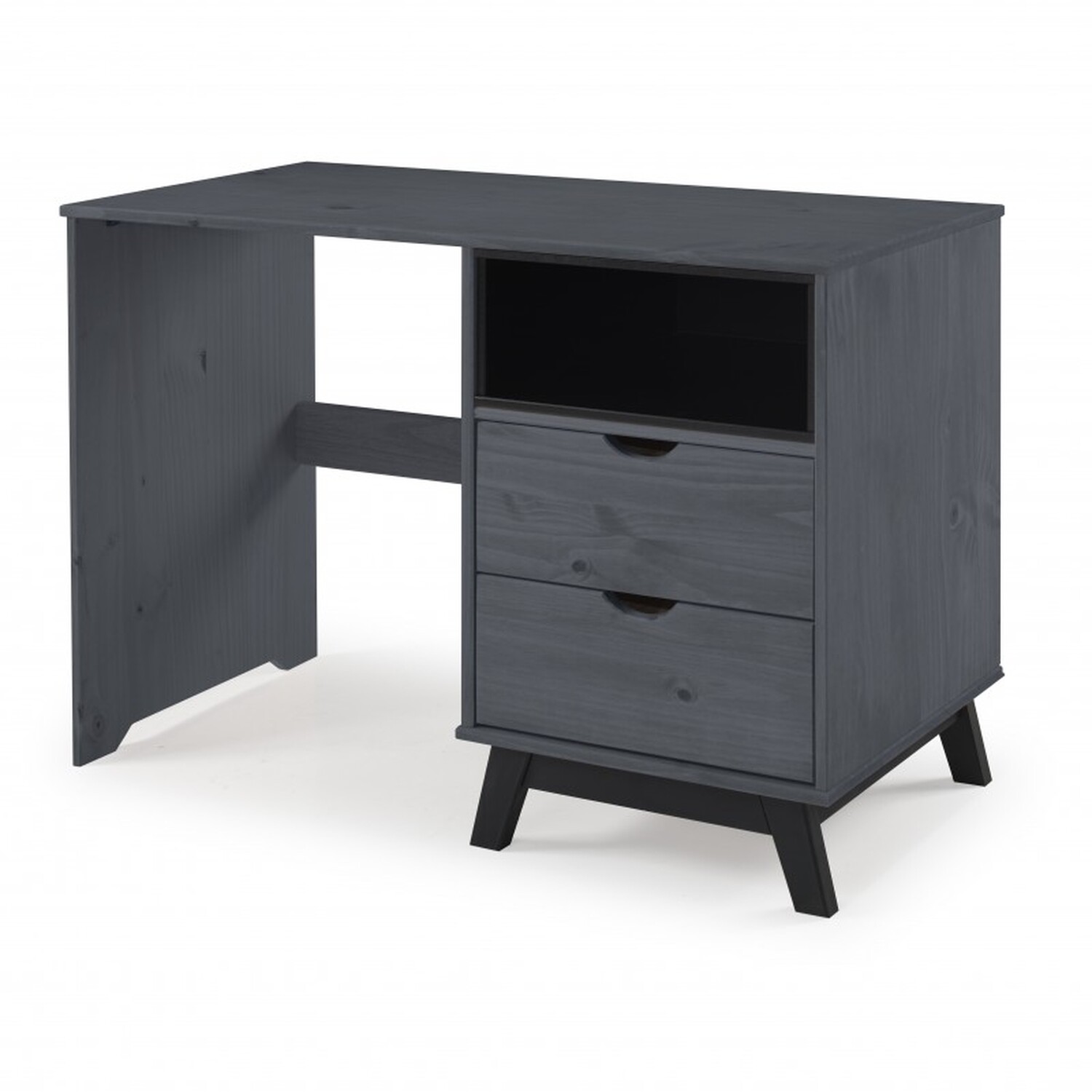 Scandian Computer Desk Dressing Table Solid Wood Pine Wooden - Grey
