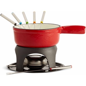 Cast Iron with Enamel Non-Stick Coating Fondue Set