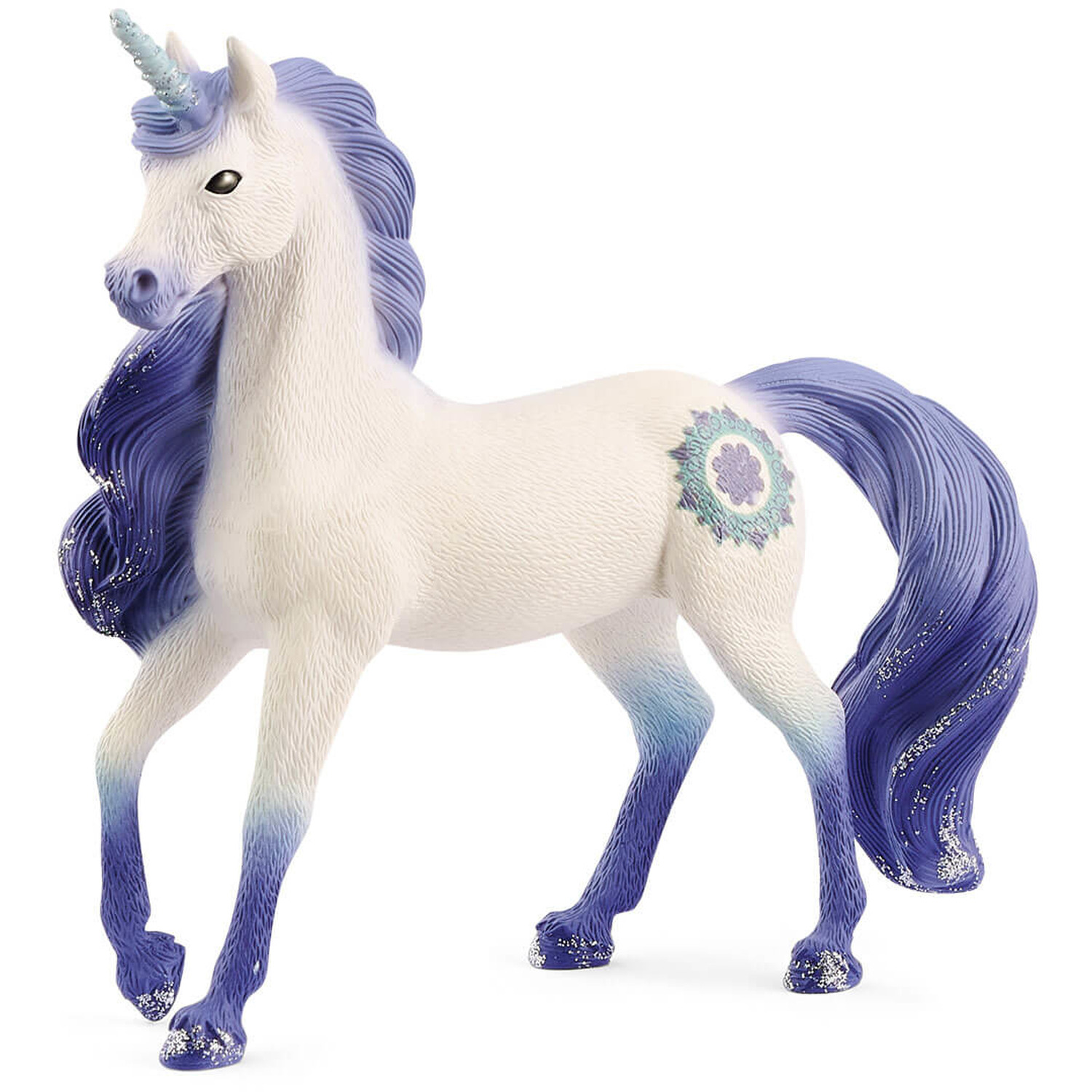 SCHLEICH Bayala Mandala Unicorn Stallion Toy Figure - 70715 - White/Purple