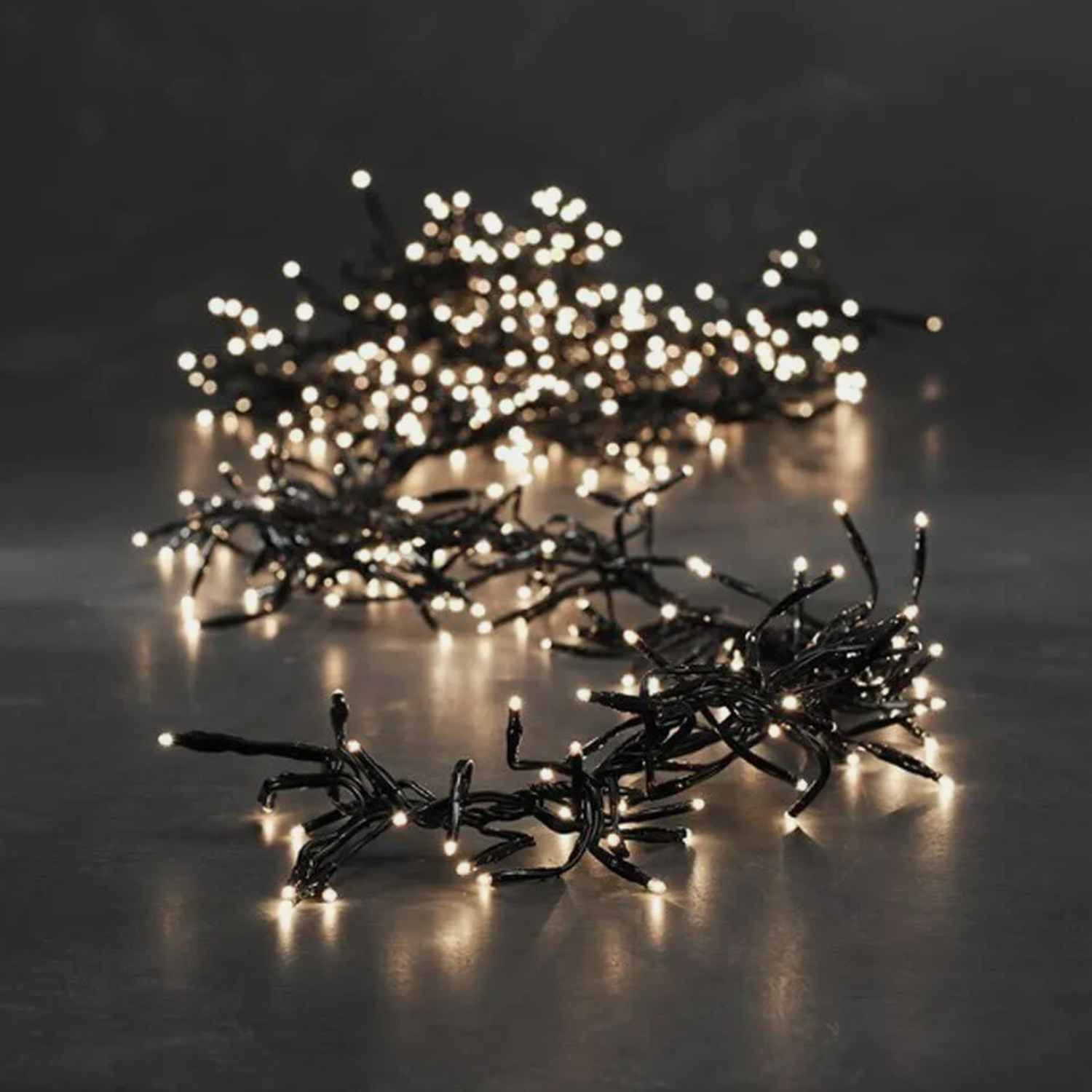 Warm White String Lights 200 Or 300 - Black