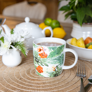 KitchenCraft Set of Four China Palm Leaf Mugs