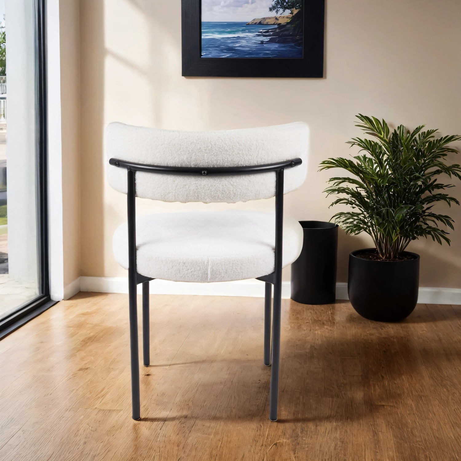Elysian Boucle Dining Chair - White 1