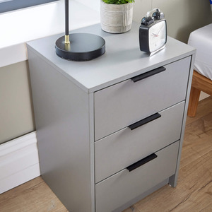 Grey Home Source Phoenix 3 Drawer Bedside  shot 6114994