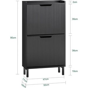 Black / 2 SoBuy Shoe Cabinet Narrow Shoe Storage Organizer for Entryway shot 6128219