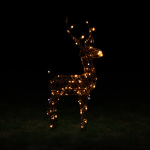 60CM Brown Wicker Light Up Small Stag with 90 White LEDs