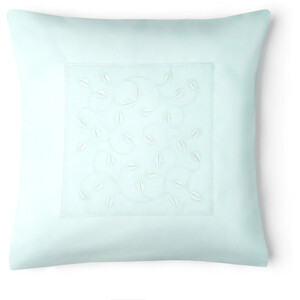 Soft Pastel Leaf Detail Cushion
