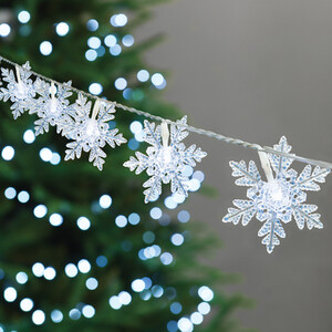 50 LED Snowflake Battery String Lights