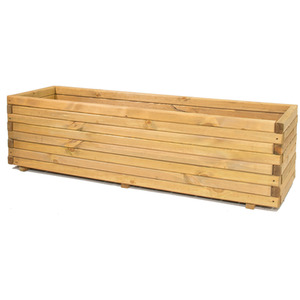 Raised Treated Pine Wooden Planter in Natural