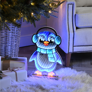 Penguin Infinity Christmas Decoration with LEDs