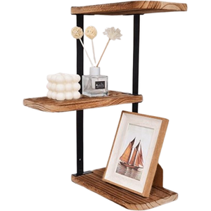 3-Tier Corner Floating Wall Shelf and Display Unit