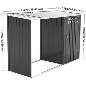 Steel Storage Shed with Log Stacking Rack