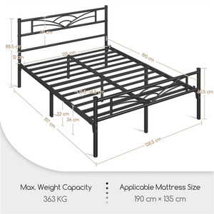 Black / Double Metal Bed Frame with Cloud Design shot 7824441