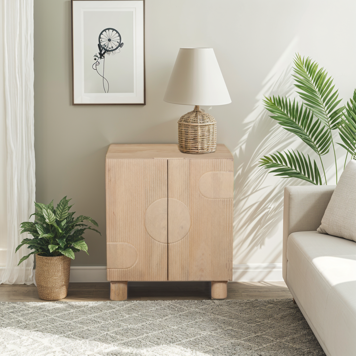 Ajmer Solid Wooden Small Sideboard - Brown