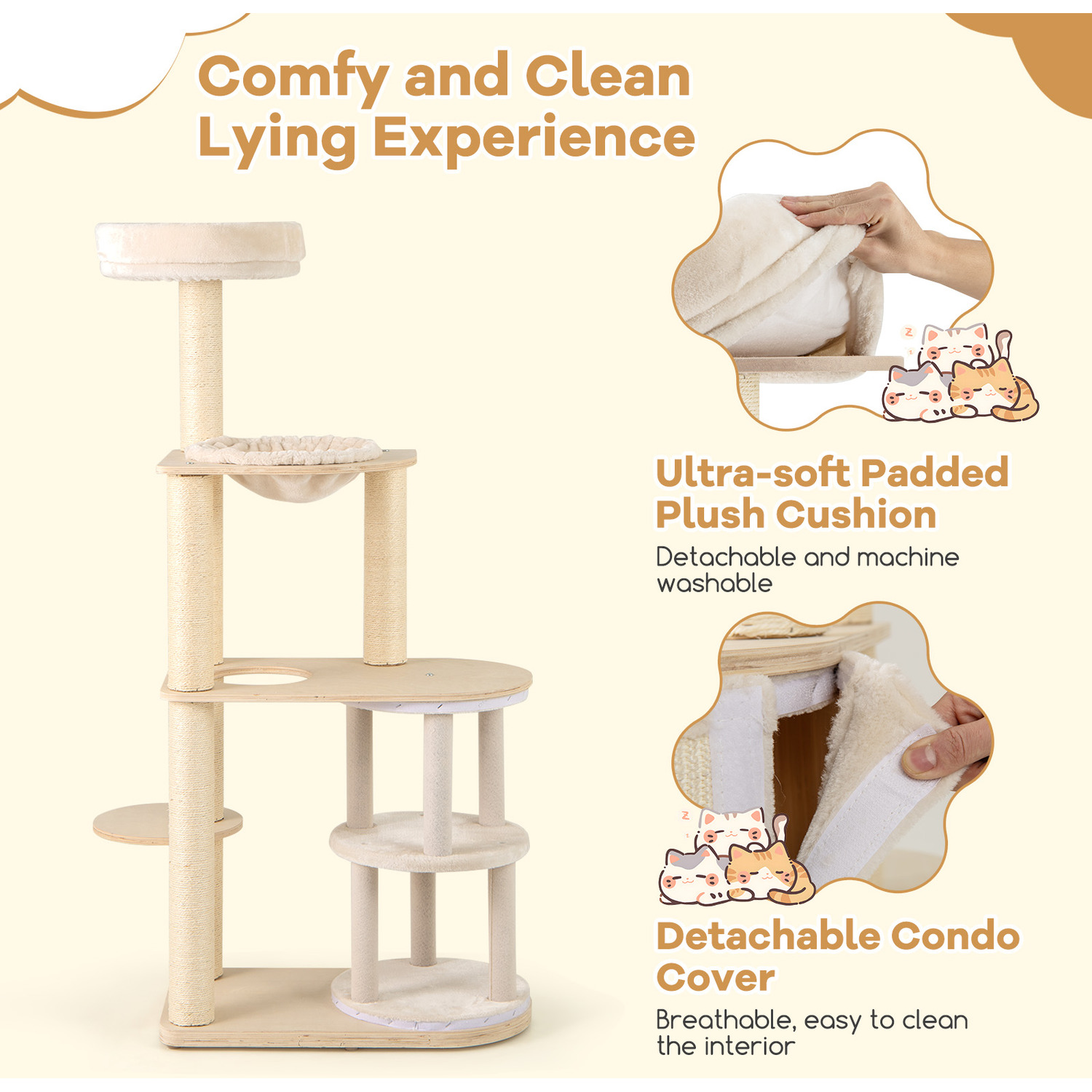 Modern Cat Tree /Cat Tower 109cm