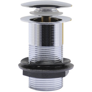 Round Easyclean Unslotted Push Button Basin Waste Chrome