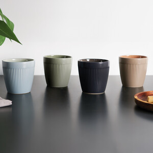 Set of 4 Matt Ribbed Mugs