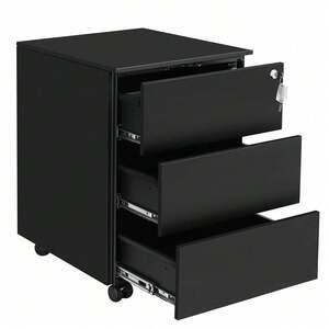 SONGMICS Lockable 3-Drawer Mobile File Cabinet