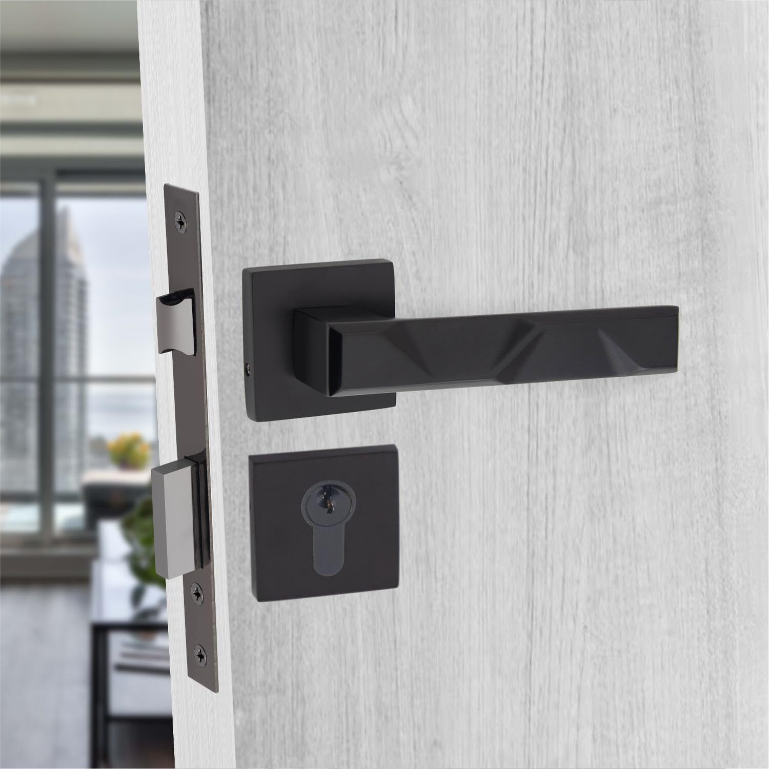 Square Key Handle Nova Square Rose Euro Lock Door Handles Keys Barrel Set