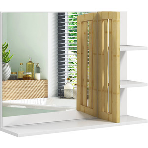 HOMCOM Bathroom Mirror Vanity with 4 Shelves