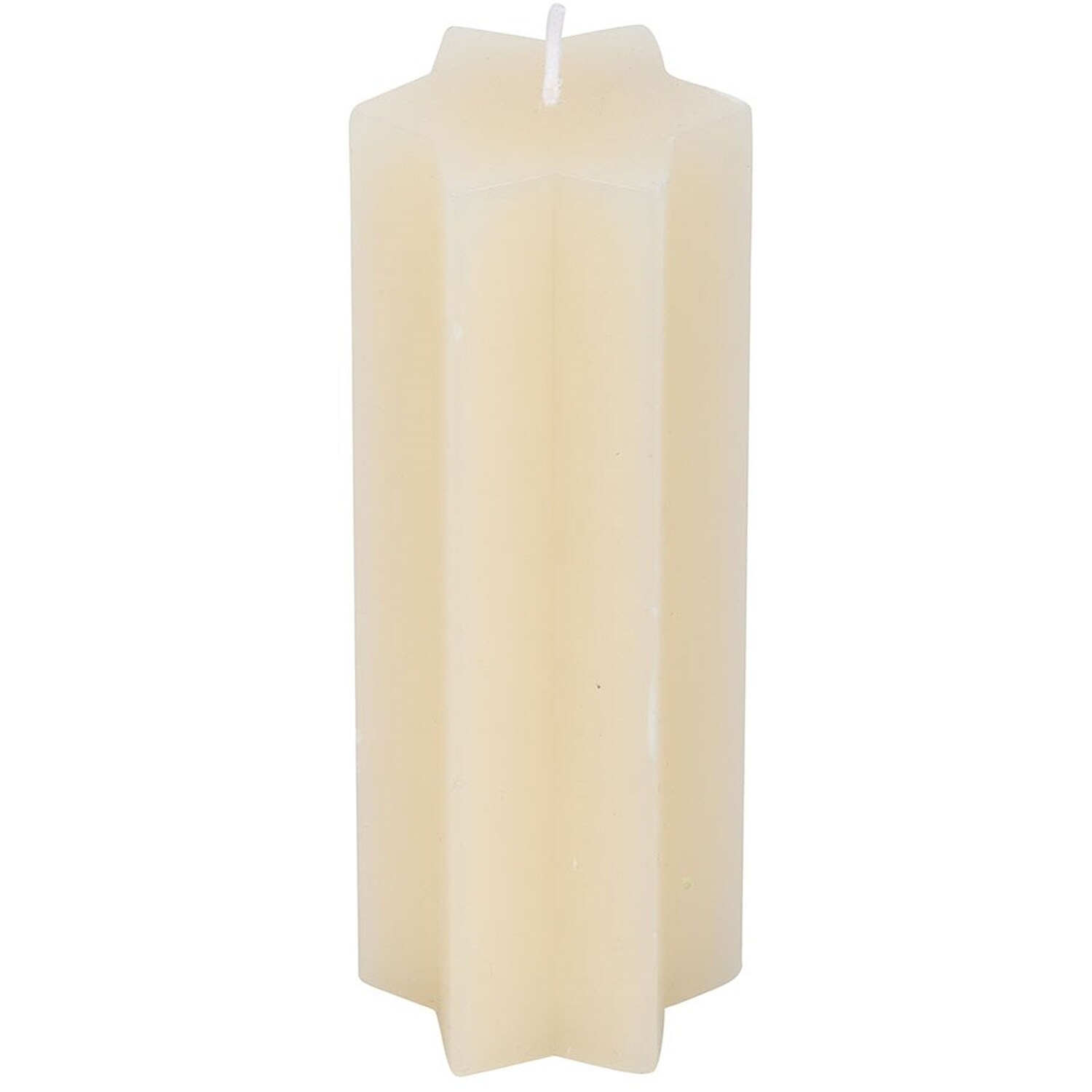 Star Shaped Unscented Taper Candle - Cream
