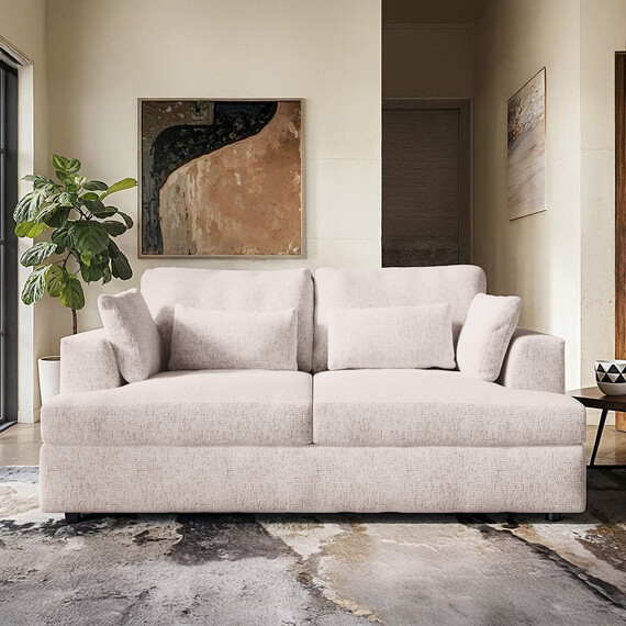 Drew 2 Seater Chenille Sofa - Cream