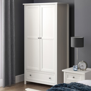 Maine White 2 Door Wardrobe