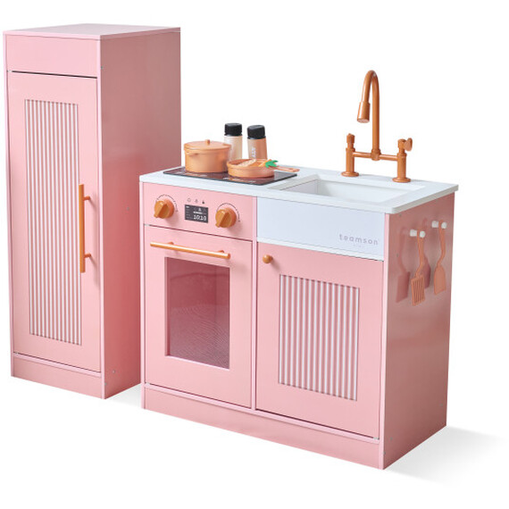 Modern Sleek Play Kitchen with Stove and Fridge