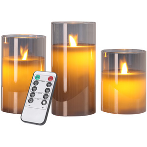 3Pcs Flameless LED Candle Set with Remote