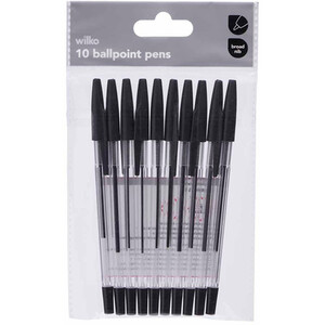 Pack of 10 Black Ballpoint Pens
