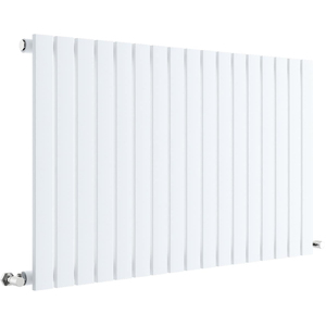 Square Horizontal Single Panel Radiator 2313 BTU Satin White 600x992mm