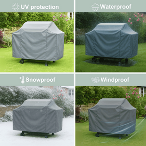 Grey / 2 and 3 Burner Heavy Duty Waterproof UV Outdoor BBQ Grill Protective Cover  shot 11317115