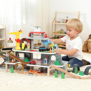 AIYAPLAY 79 Piece Wooden Train Set Mine Themed