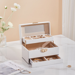 Leather Jewellery Box with Mirror
